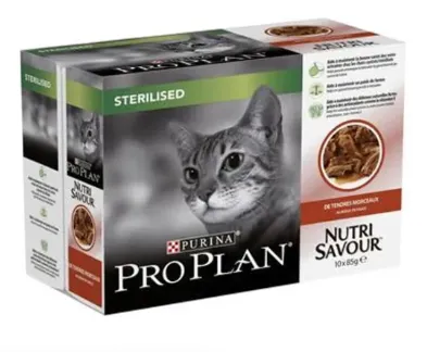 Purina Pro Plan - Sterilised Wet Cat Food - Beef in Gravy