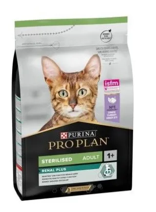 Purina Pro Plan Sterilised Adult Renal Plus Dry Cat Food with Turkey, 3 kg