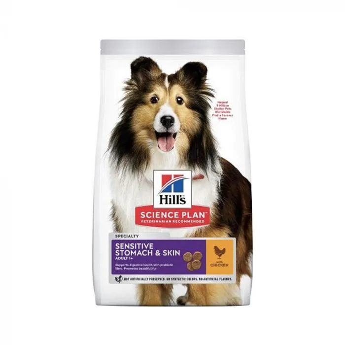 Hills Science Plan Sensitive Stomach & Skin Medium Adult Dog Food with Chicken 14kg
