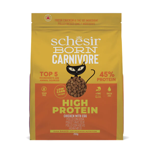 [SCINV23380106] Schesir Born Carnivore Grain Free Oven Baked Dry Food [High-Protein] For Cat - Chicken&Egg 255g