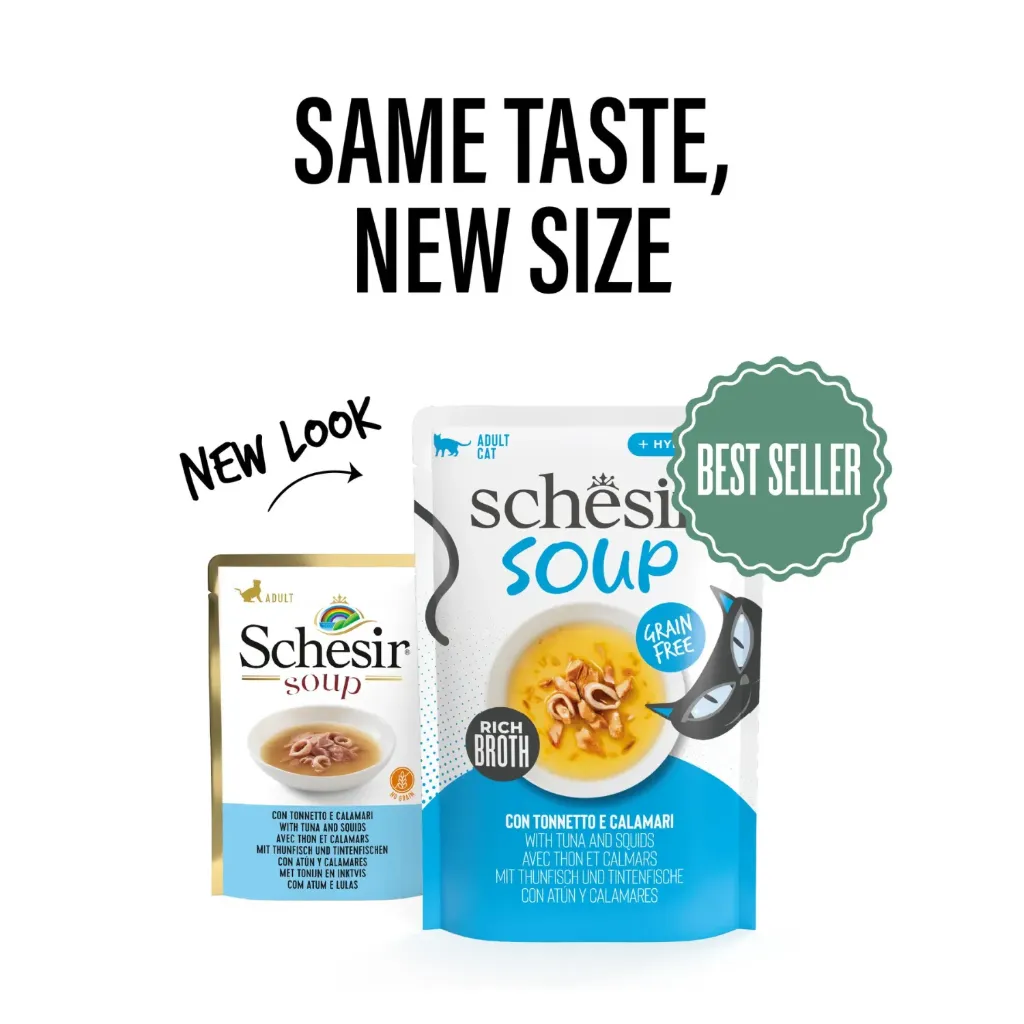 [SCPST21254304] Schesir Soup Cat Wet Food in Soup Pouch-Tuna With Squid 40g [MOQ:12pcs]