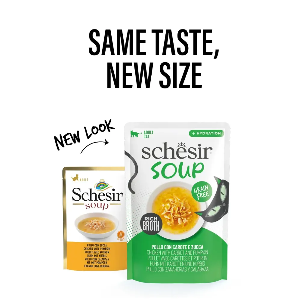 [SCPST21254004] Schesir Soup Cat Wet Food in Soup Pouch-Chicken With pumpkin 40g