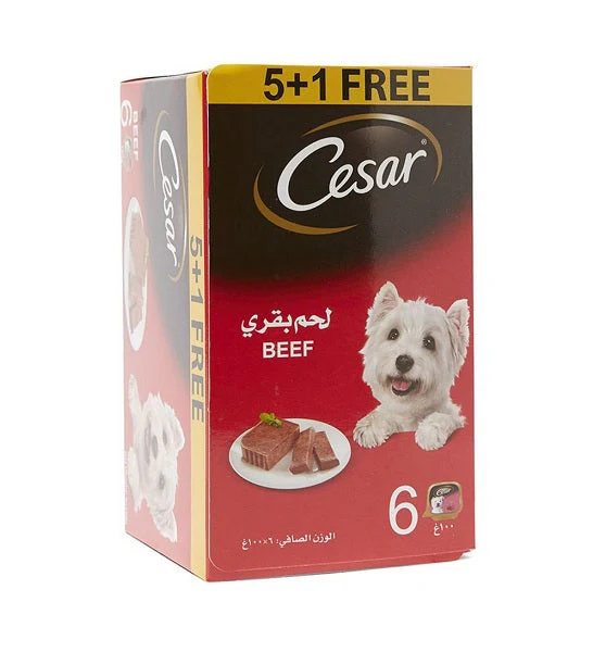 Cesar Beef 5+1 Free Promo Pack Wet Dog Food - 6 x 100g