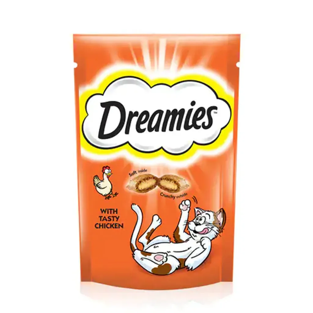 [103715-1] Dreamies Chicken Flavor Crunchy Cat Treats - 60g
