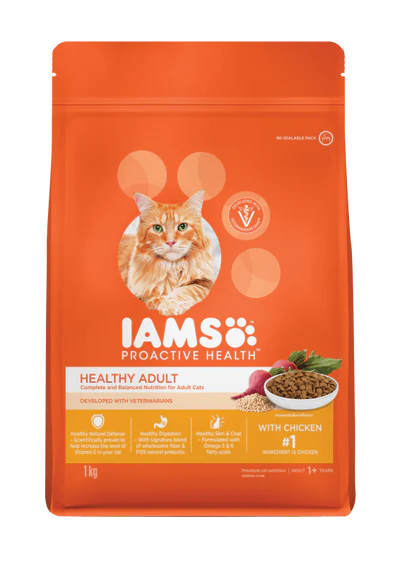 IAMS Proactive Health Adult with Chicken Dry Cat Food - 1KG