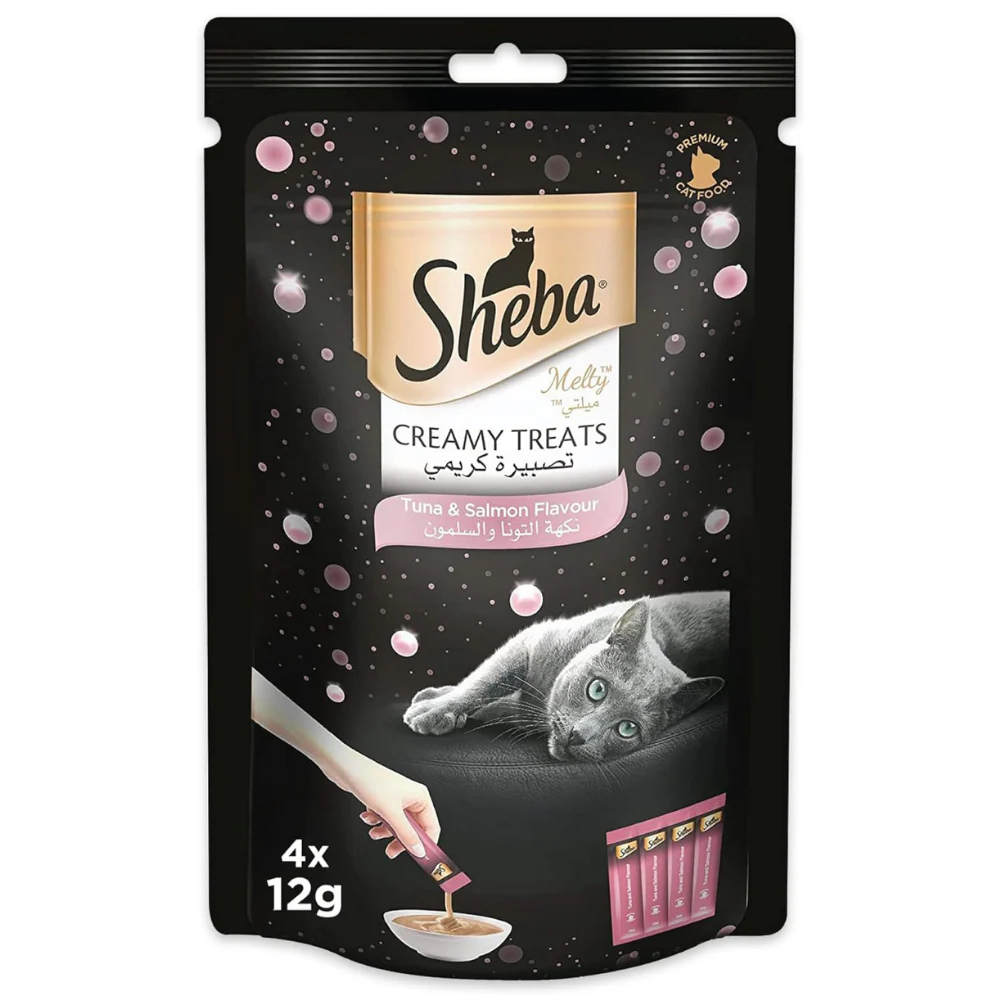 [102447-1] Sheba Melty Tuna & Salmon Creamy Cat Treats - FISH/4X12G