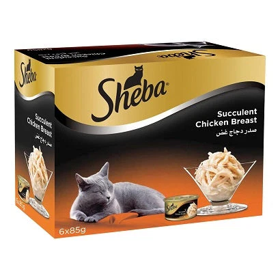 [101365-1] Sheba Succulent Chicken Breast Wet Cat Food 5+1 FREE - 6X85G
