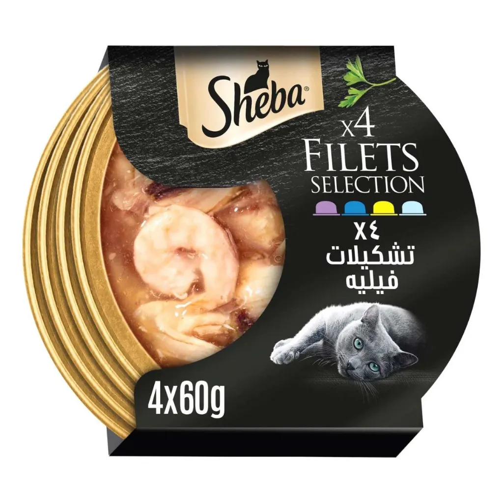 [102878-1] Sheba Filets Variety Pack Wet Cat Food - 4x60G