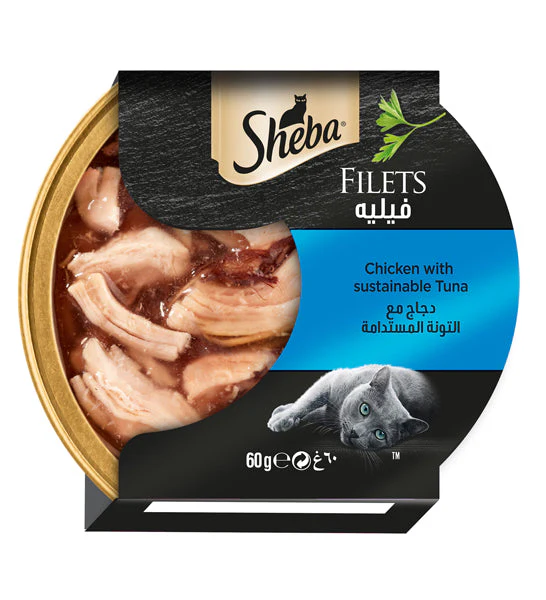 [102876-1] Sheba Filets Chicken & Tuna Wet Cat Food - 60G