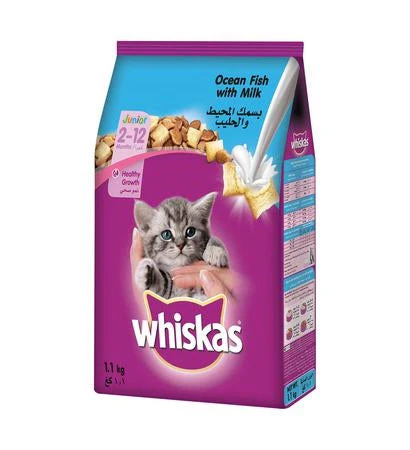 [101326-1] Whiskas Junior Ocean Fish with Milk Dry Cat Food - 1.1KG