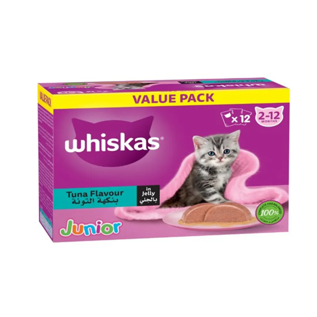 [102563-1] Whiskas Junior Tuna Wet Kitten Food Value Pack 12x80g
