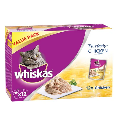 [102463-1] Whiskas Purrfectly Chicken Entrée in Gravy - 12X85G