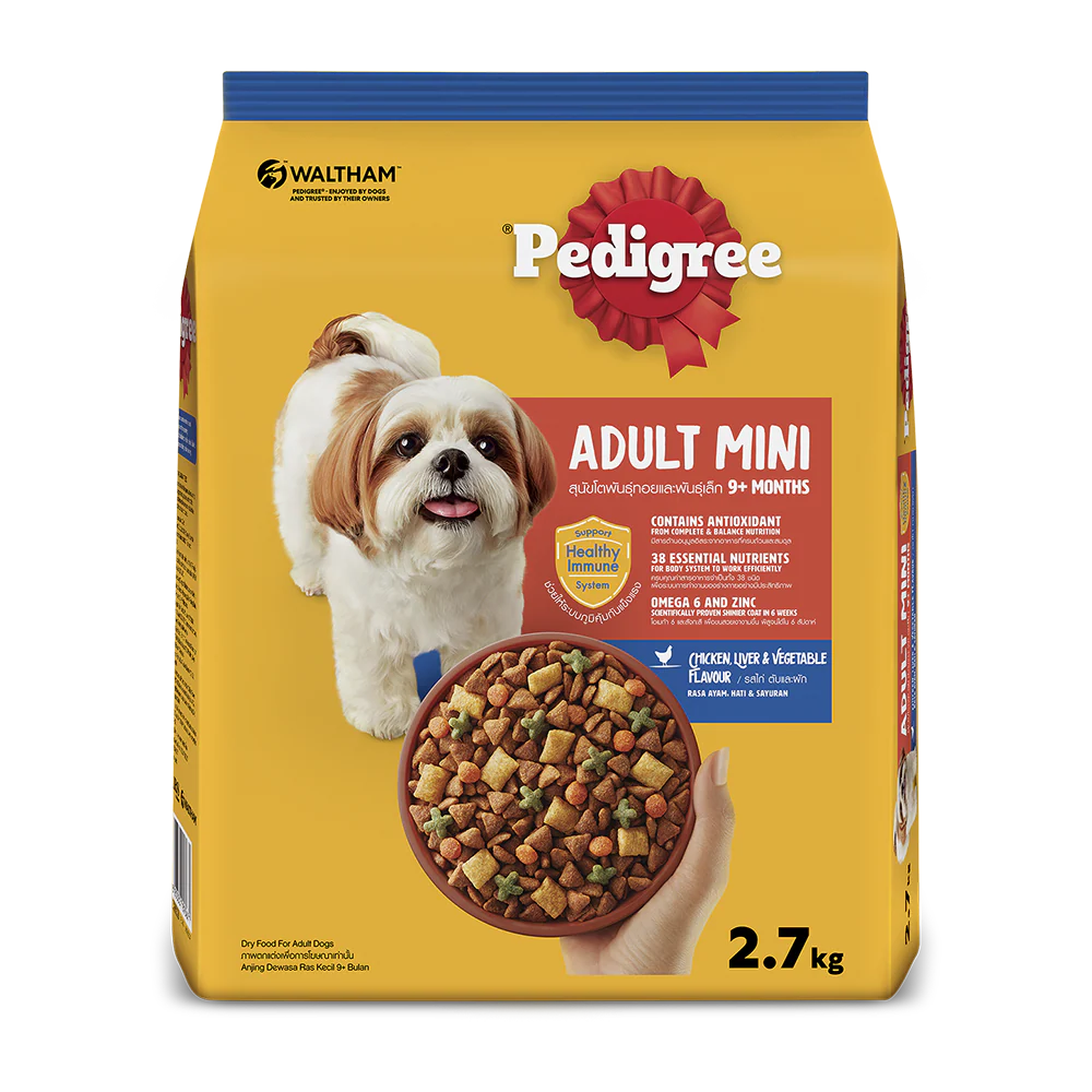 [1010585-1] Pedigree Mini Adult Chicken Lamb & Vegetable Dry Dog Food - 2.7KG