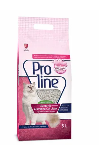 Proline Bentonite Clumping Baby Powder Scented Cat Litter - 5 Liter