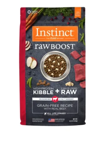 Instinct Raw Boost Kibble Beef Dry Dog Food -10Lbs