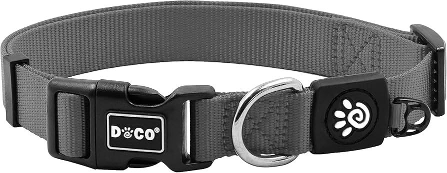 [DCSN002-05L] DOCO Signature Durable Nylon Dog Collar Grey - L
