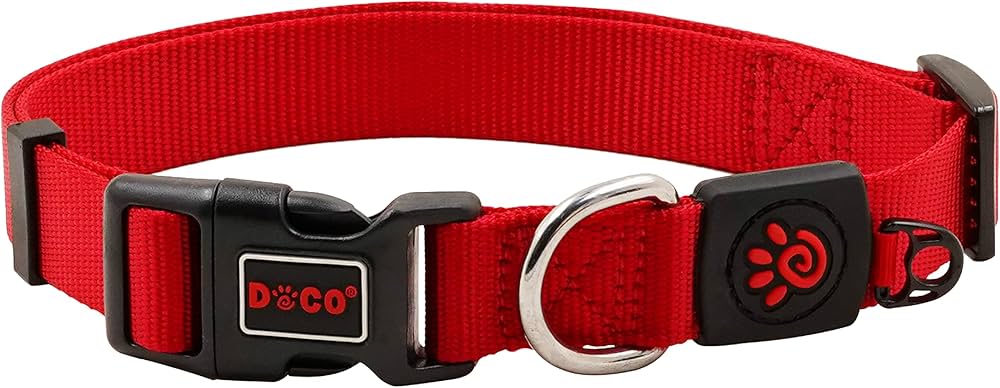 [DCSN002-03S] DOCO Signature Durable Nylon Dog Collar Red - S