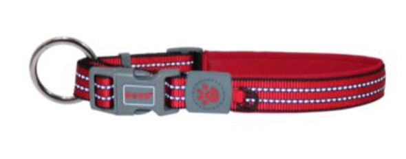 [DCV006-03S] DOCO Vario Reflective Stitching O-Ring Dog Collar Red - S