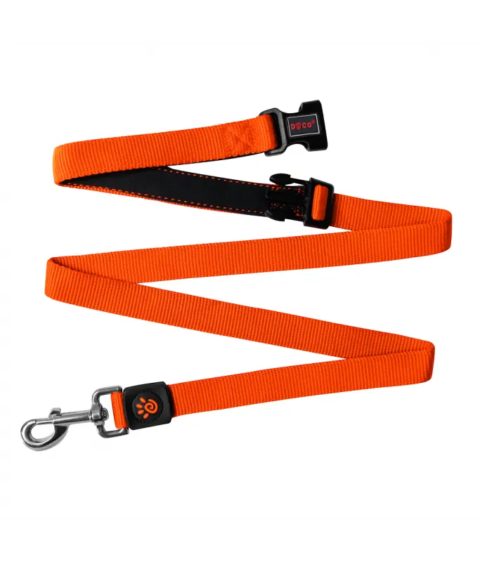 [DCS2072-S8M] Doco Easy-Snap Hands-Free Dog Leash Safety Orange - 6ft