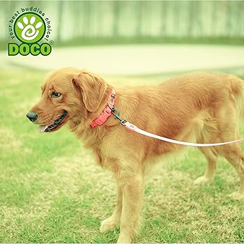 [DWW002-04L] Doco Jelly Bean Soft Dog Collar Pink - L
