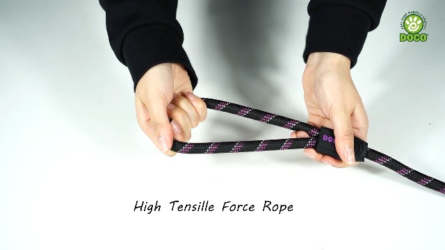 DOCO Jelly Bean Soft Nylon Dog Leash Black - 6ft - XS