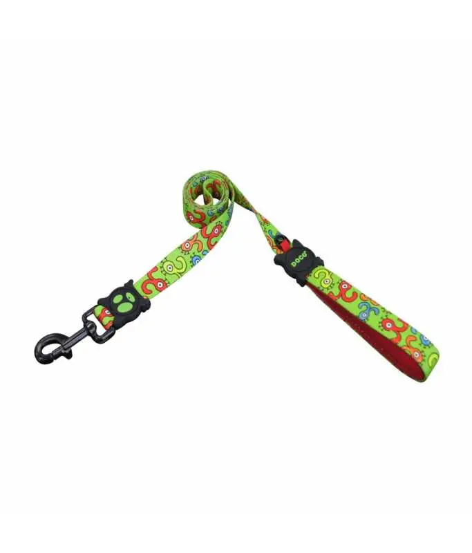 [DCL1048-ATM] DOCO Loco Green Monster Pattern Dog Leash - 4ft - M