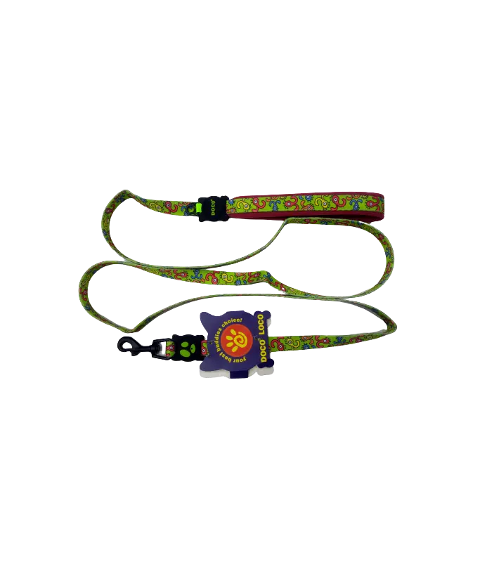 [DCL1072-ATL] DOCO Loco Green Monster Pattern Dog Leash - 6ft - L