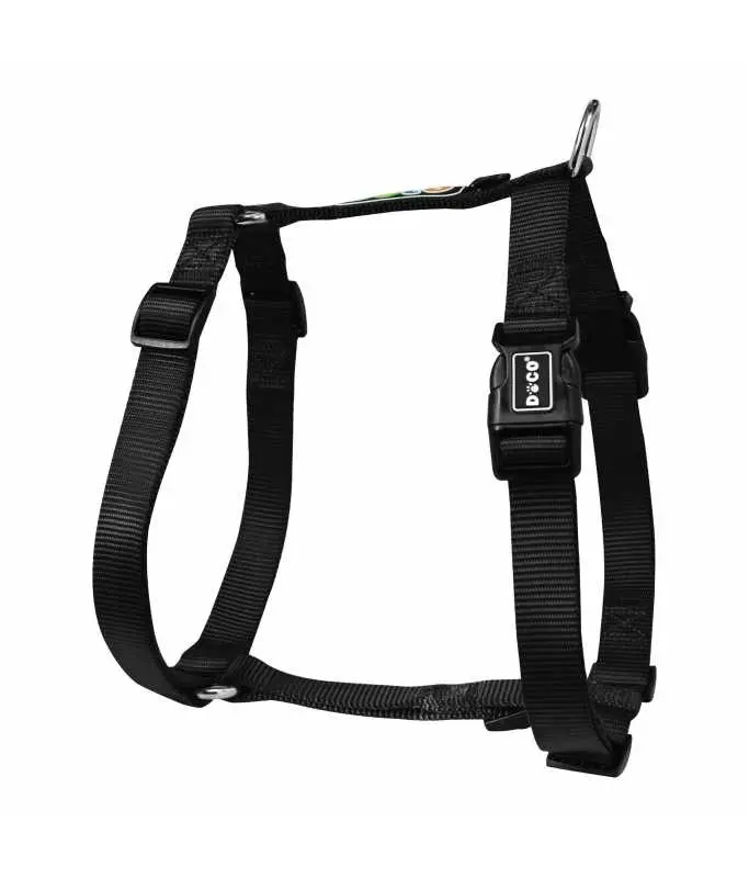 [DCSN201-01M] Doco Signature H-Harness Durable Nylon Dog Harness Black - Medium