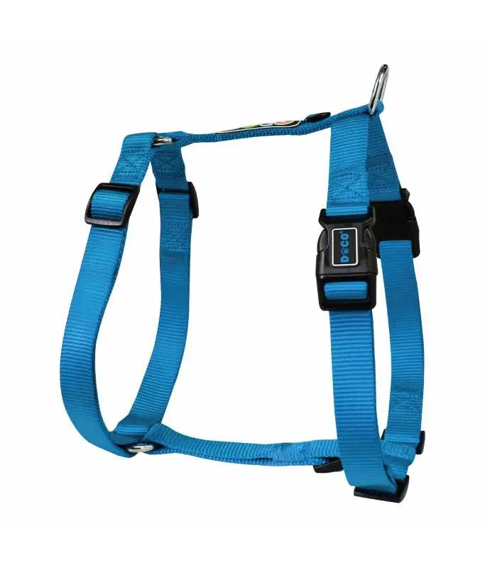 [DCSN201-15M] Doco Signature H-Harness Durable Nylon Dog Harness Blue - Medium