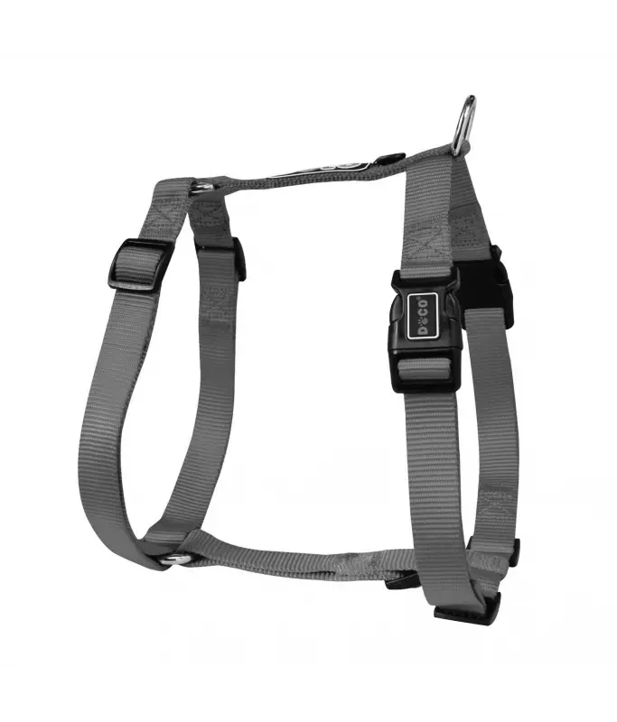 [DCSN201-05M] Doco Signature H-Harness Durable Nylon Dog Harness Grey - Medium