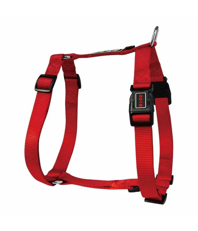 [DCSN201-03L] Doco Signature H-Harness Durable Nylon Dog Harness Red - Large