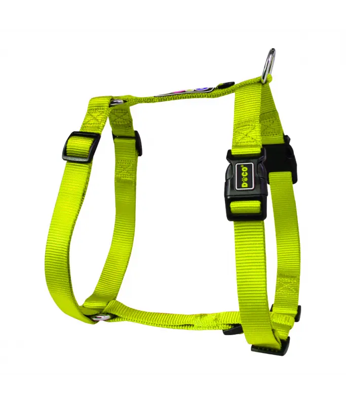 [DCSN201-S7L] Doco Signature H-Harness Durable Nylon Dog Harness Safety Lime - Large