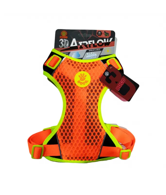 [DCA313-S8M] DOCO 3D Foam Super Comfortable Dog Harness Safety Orange - M