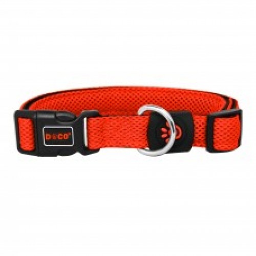 [DCA102-08XS] Doco Puffy Mesh Breathable Dog Collar Orange - XS