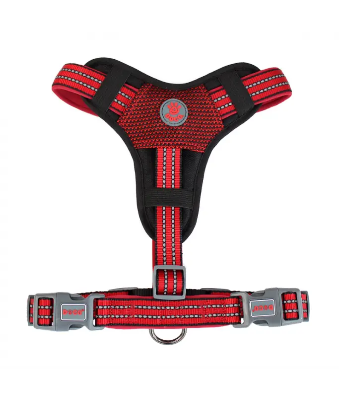 [DCV206-03XL] Doco Vario Chest Plate Neoprene Dog Harness Red - XL