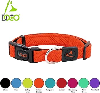 [DCA102-S7XS] Doco Puffy Mesh Breathable Dog Collar Lemon - XS