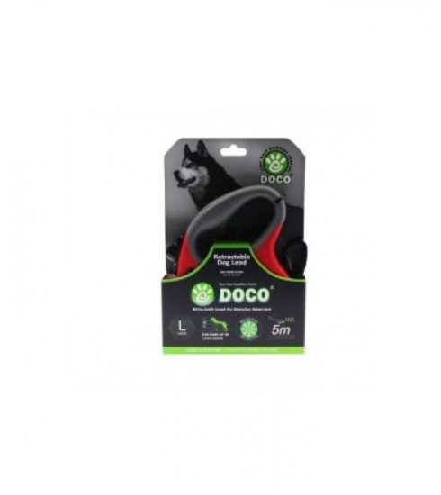 [DRL16-03M] Doco All Day Adventure Retractable Dog Leash Red - Medium