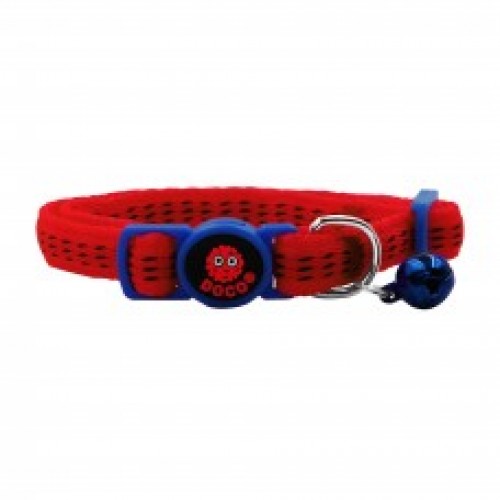 [DCAT010-03XS] DOCO Puffy Soft Red Safety Cat Collar - XS