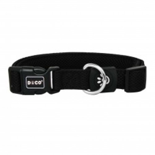 [DCA102-01XS] DOCO Puffy Mesh Breathable Dog Collar Black - XS