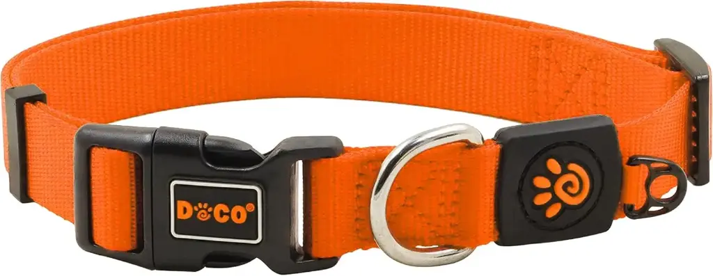[DCSN002-08M] DOCO Signature Durable Nylon Dog Collar Orange - M