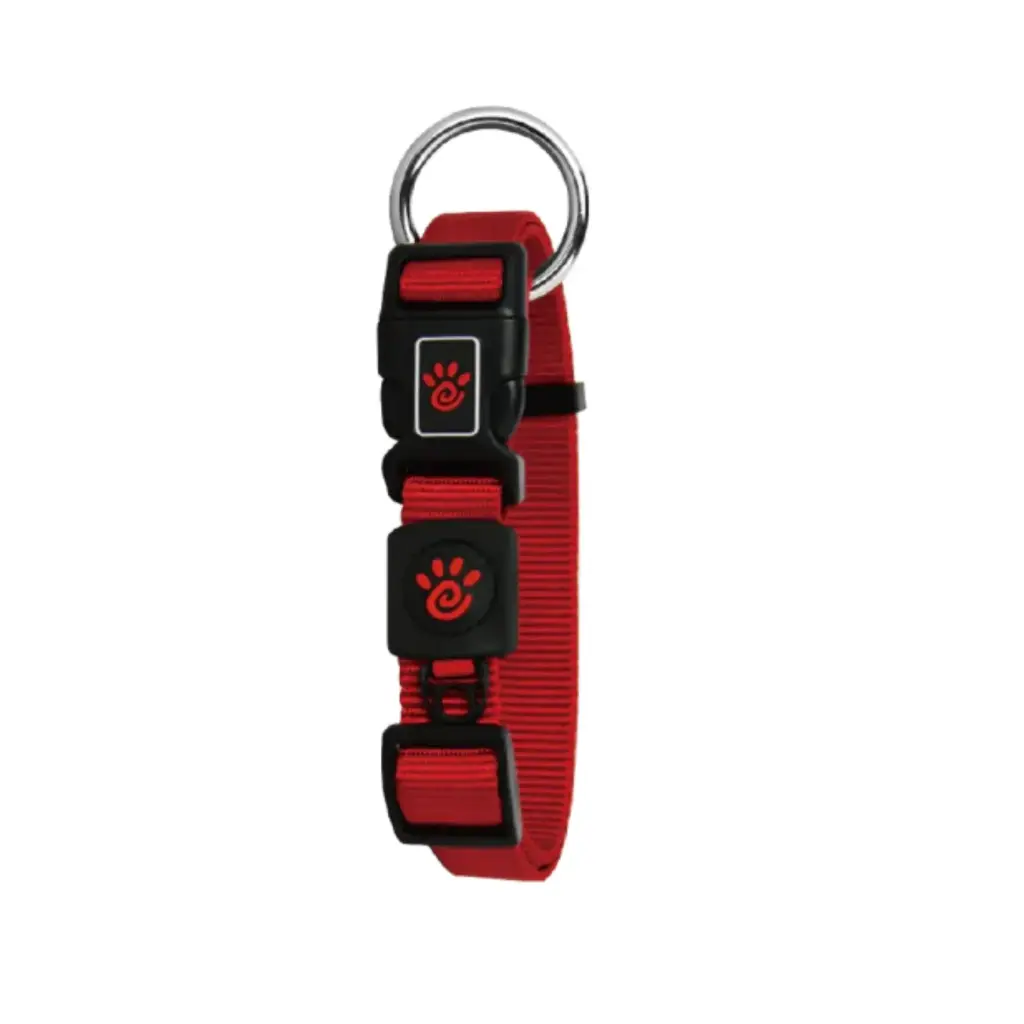 [DCS006-03XS] DOCO Signature O-Ring Nylon Dog Collar Maroon - XS