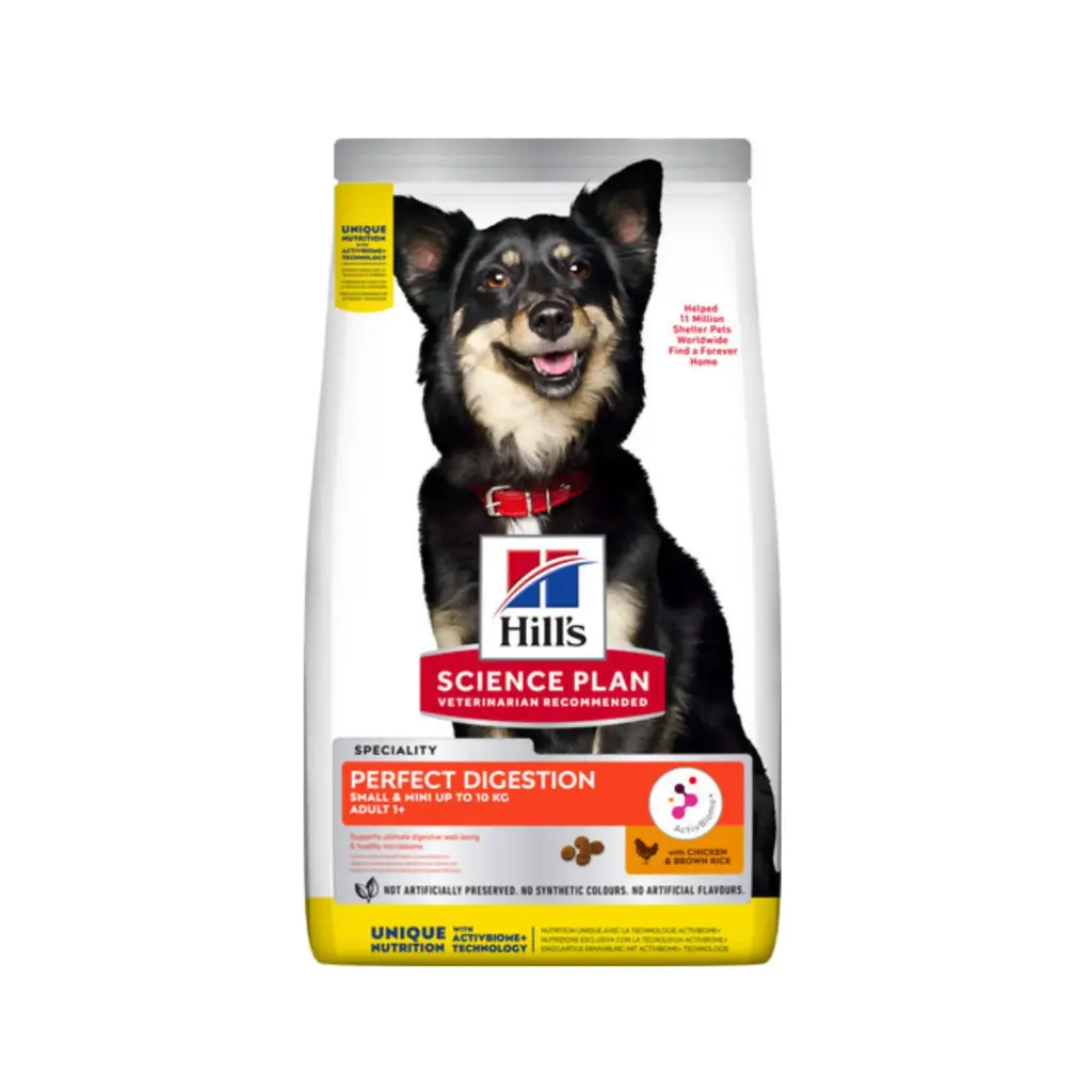 Hills Science Plan Perfect Digestion Small & Mini Adult 1+ Dog Food with Chicken & Brown Rice (1.5 kg)