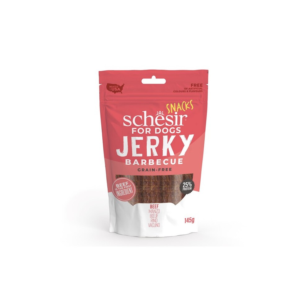Schesir Schesir Grain-Free Dog Snacks Jerky 145g - BBQ Beef
