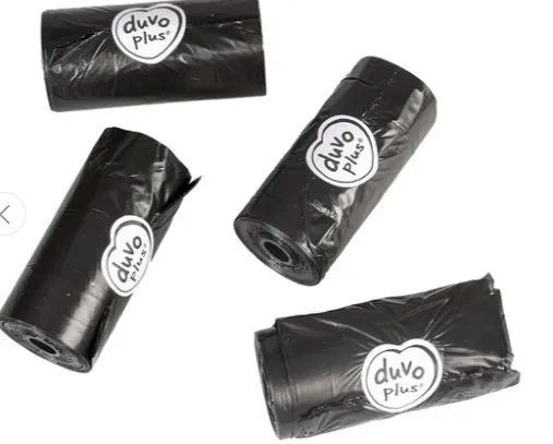 Duvo+ Classic Poo Bag Black 16 x 20pcs [Count - 16]