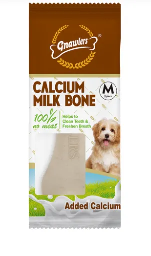 Gnawlers Calcium Milk Bone 3" Medium-Snack For Dogs-23g