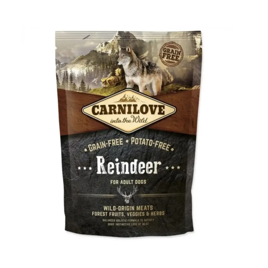 [8595602508891] Carnilove Reindeer Grain-Free Adult Dry Dog Food - 1.5kg