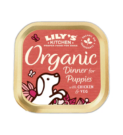 [101186-1] Lily's Kitchen Organic Dinner Puppy Wet Food Tray 150g
