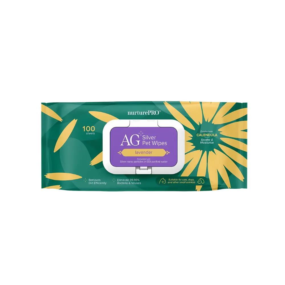 NurtureProAG+SilverPetWetWipes-Lavender(100Sheets/Pack)