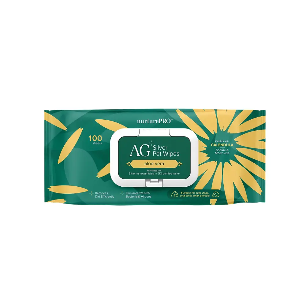 NurtureProAG+SilverPetWetWipes-AloeVera(100Sheets/Pack)