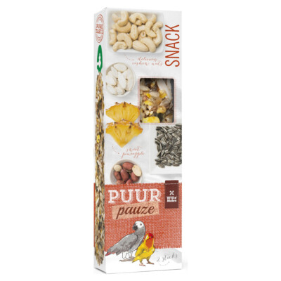 Witte Molen Puur Pauze Sticks with Pineapple & Peanut for Parrots 140g[Weight - 140g]
